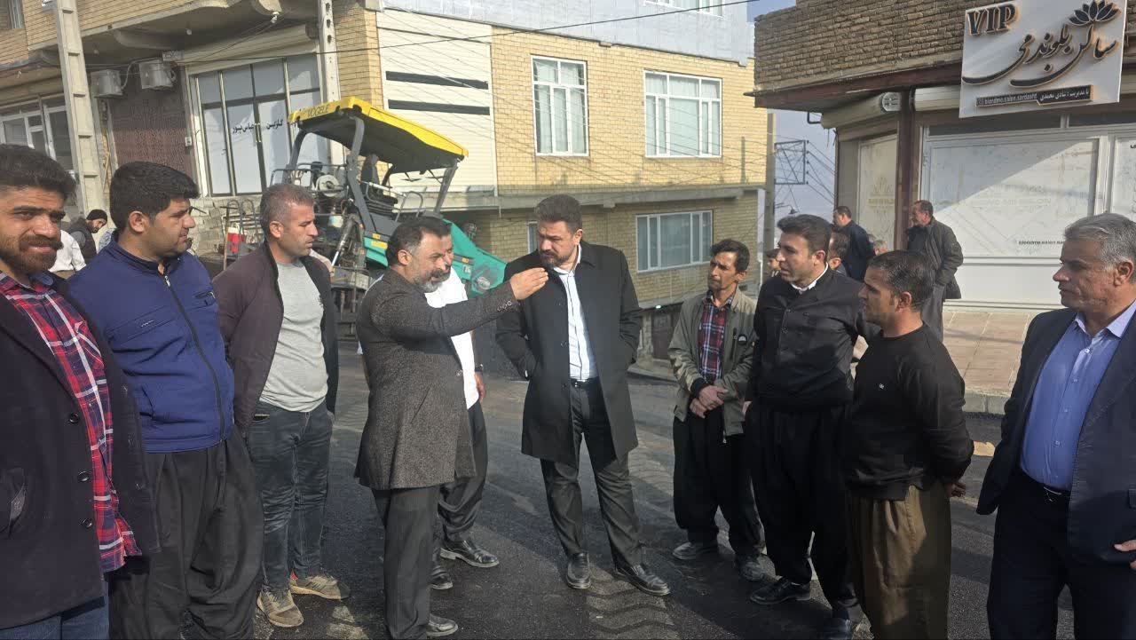 بازدید فرماندار سردشت از پروژه آسفالت معابر محلات و مسیر مدرسه استثنایی