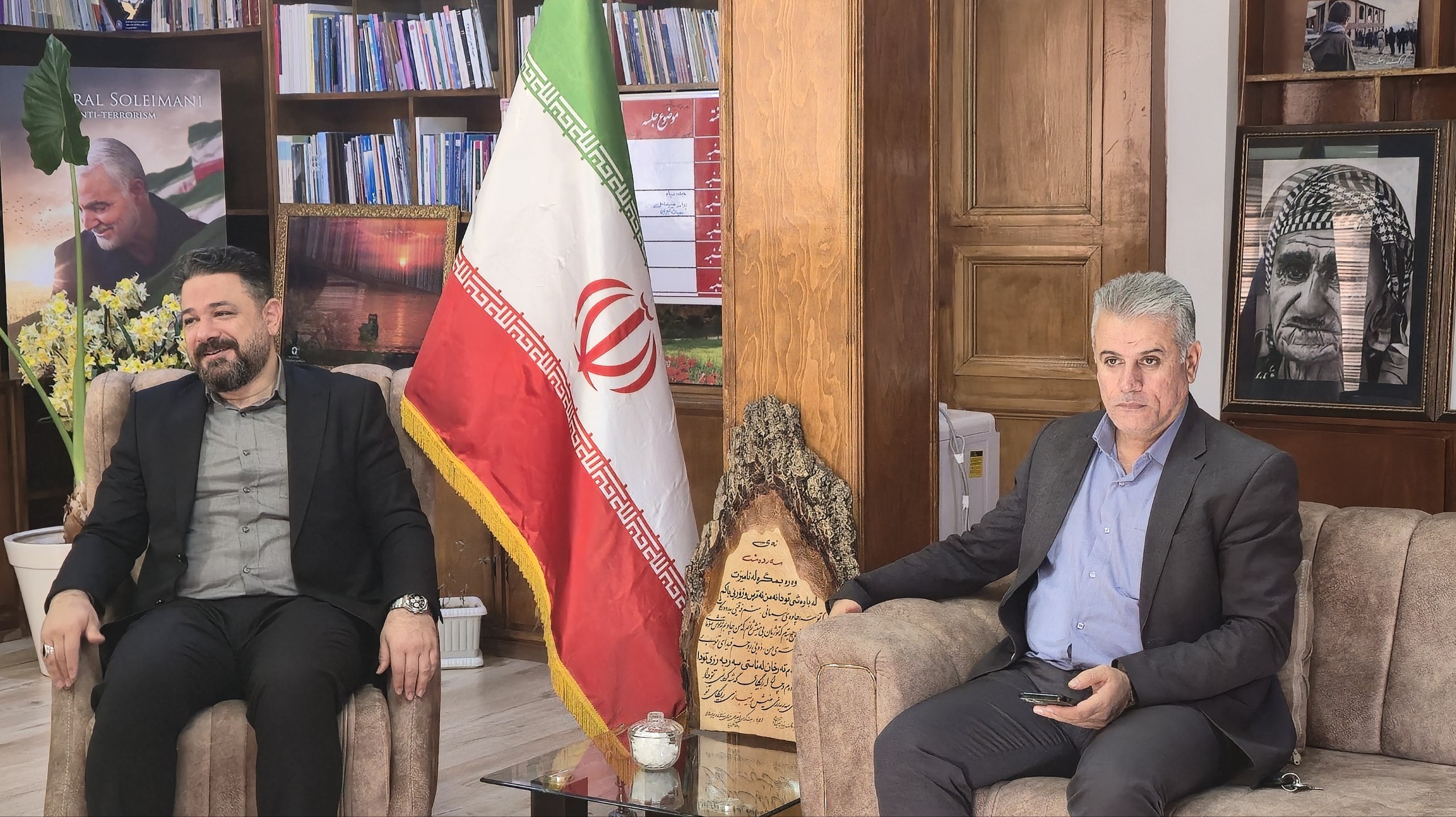 دیدار و نشست ریباز میرزایی فرماندار شهرستان سردشت با داود آقایی مدیر کل پدافند غیر عامل استان آذربایجان‌غربی